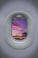 Porthole of airplane photo