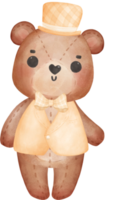 süße süße hochzeit bräutigam teddybär junge zeichentrickfigur aquarell png