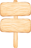 schattig waterverf hout teken bord tekenfilm schilderij png