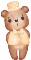 süße süße hochzeit bräutigam teddybär junge zeichentrickfigur aquarell png