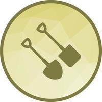 Spade and Shovel Low Poly Background Icon vector