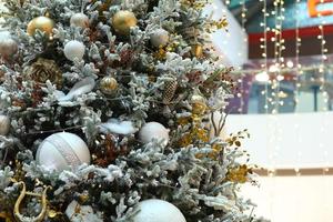 Christmas layers. Christmas decorations on the Christmas tree photo