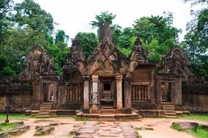 Banteay Srei is built largely of red sandstone and is a 10th-century Cambodian temple dedicated to the Hindu god Shiva, Siem Reap, Cambodia photo