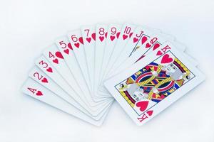 cartas de póquer sobre fondo blanco foto