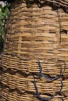 Woven cane baskets stack 3 photo