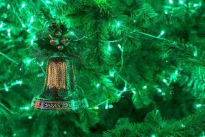 Christmas tree and decorations and lights photo