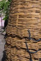 Woven cane baskets stack 2 photo