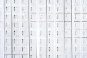 white metal locker in gym,workplace,school photo