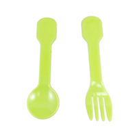 cute spoon and fork toys with transparent background png