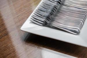 A set of metallic fork photo