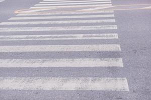 old zebra crossing on the road photo