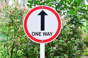 One way arrow sign photo