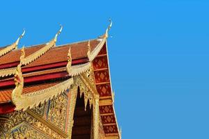 Roof of monastery with blue sky photo