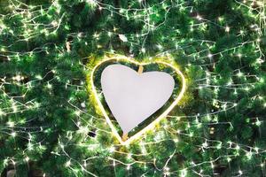 Heart light and Christmas light of Christmas tree photo