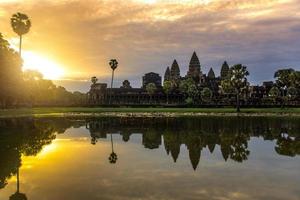 Angkor Wat is a temple complex in Cambodia and the largest religious monument in the world photo