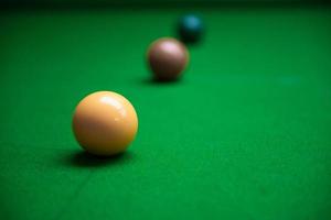 Snooker balls on the green table 2 photo