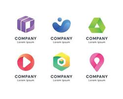 conjunto de logotipos para empresas y empresas vector