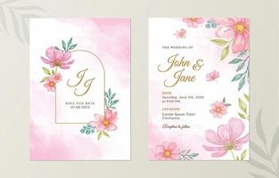 Wedding Invitation Watercolor Style Template vector