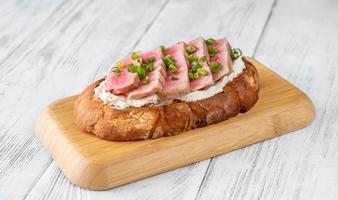 Sandwich with cream cheese and tuna photo