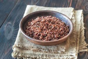 Bowl of red quinoa photo