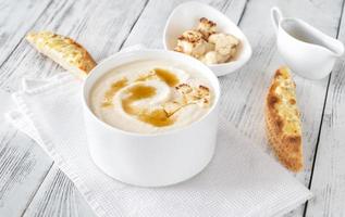 Cauliflower soup bowl photo