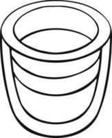 vaso de café para llevar línea aislada sobre fondo blanco. manual. vector