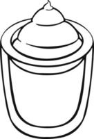 vaso de café para llevar línea aislada sobre fondo blanco. manual. vector