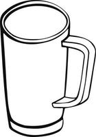 cup with tea or coffee side view. hand drawn vector