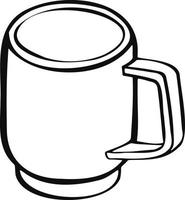 cup with tea or coffee side view. hand drawn vector