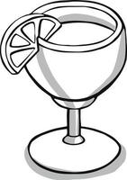 cup with tea or coffee side view. hand drawn vector