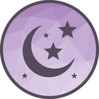 Moon and Stars Low Poly Background Icon vector