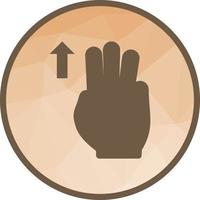 Three Fingers Down Low Poly Background Icon vector