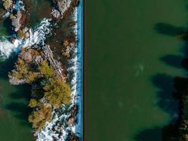 Aerial view of the water fall that the city of Idaho Falls, ID USA is named after. photo