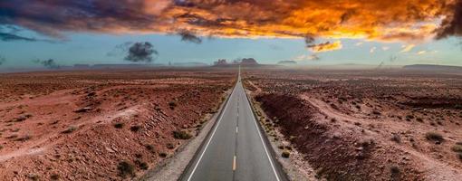 Aerial view of the Rock formations in the Monument valley. photo