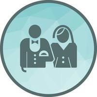 Bride and Groom Low Poly Background Icon vector