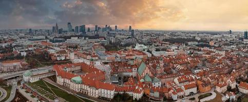 Aerial view of the Christmas tree near Castle Square with Column of Sigismund photo