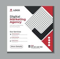 Digital marketing agency and corporate social media post template design vector