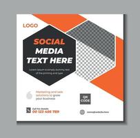 Digital marketing agency and corporate social media post template design vector