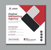 Digital marketing agency and corporate social media post template design vector