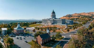 Aerial panoramic view of the Salt Lake City Capitol Building photo