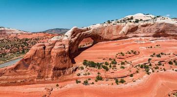 vista aérea del parque nacional arches en arizona, estados unidos. foto