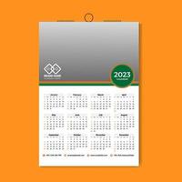 calendario 2023, plantilla de diseño de calendario de pared 2023, calendario de pared de 12 meses 2023, diseño de calendario de pared moderno para el nuevo año 2023, diseño de plantilla de calendario de pared abstracto 2023, calendario de pared mensual 2023 vector