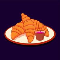 croissants, menú de comida francesa, adecuado para elementos de redes sociales vector