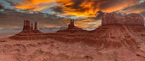 Aerial view of the Rock formations in the Monument valley. photo