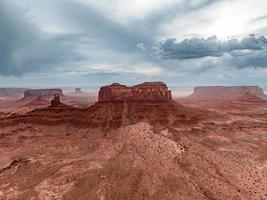Aerial view of the Rock formations in the Monument valley. photo
