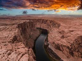 Aerial view of the Grand Canyon Upriver Colorado River Glen Canyon Dam in Arizona photo