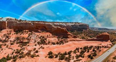 Endless desert view of Arizona, USA. Red rocks, no life for miles. photo