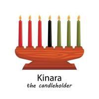 Kwanzaa Candelabra illustration on white background vector