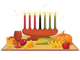 illustration of Happy Kwanzaa greetings for celebration of African American holiday festival of harvest vector