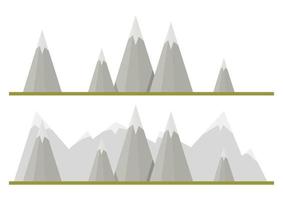 Set of long gray geometric simple mountains vector